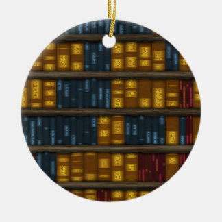 Books, Books, Books - Bookshelf Pattern Ceramic Ornament