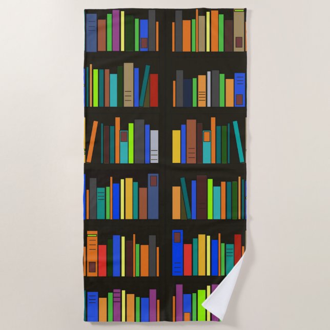 Books Bookshelves Beach Towel (Front)