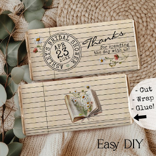 Books Bridal Shower Chocolate Bar Favour Wrapper