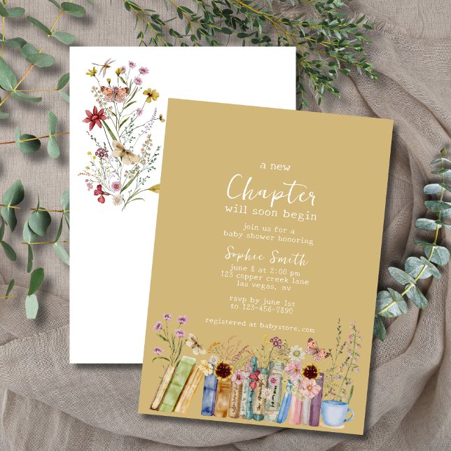 Books & Brunch A New Chapter Baby Shower Invitation (Creator Uploaded)