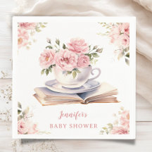 Books & Brunch Baby Shower Girl Tea Floral Pink