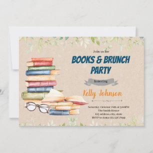 Books brunch douche invitation