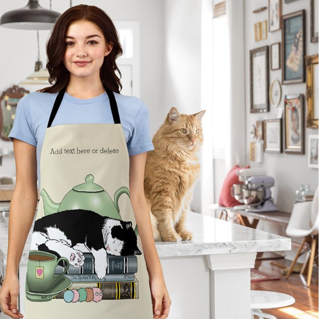 Books Cat Tea Cute Apron (Creator Uploaded)