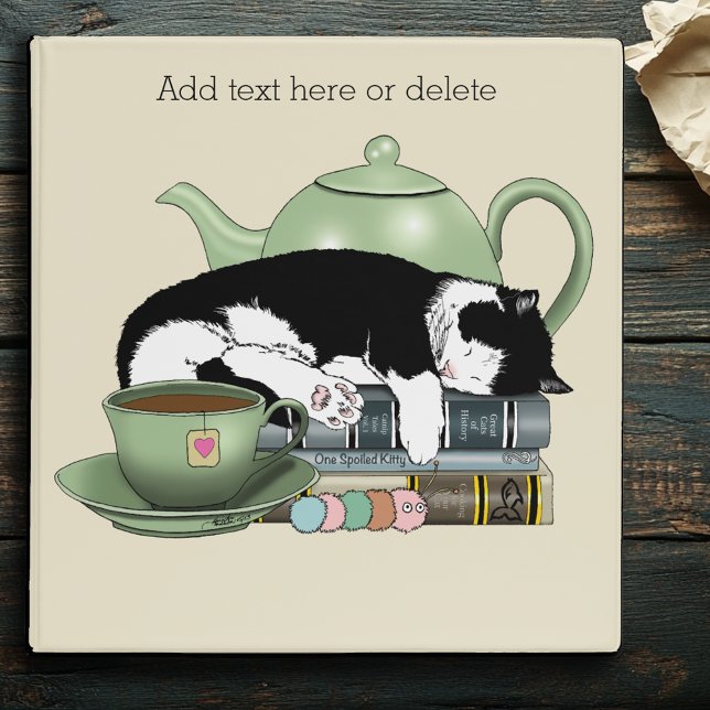 Books Cat Tea Cute Binder (Creator Uploaded)