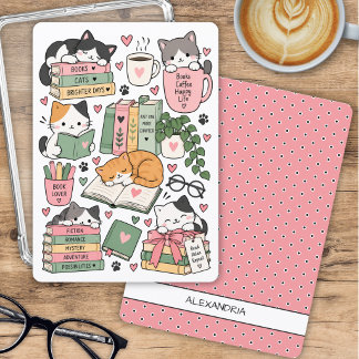 Books & Cats Double Sided Kindle Insert Card