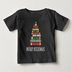 Books Christmas Tree Merry Bookmas Baby T-Shirt