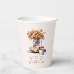 Books, Coffee and Rainy Days Paper Cups