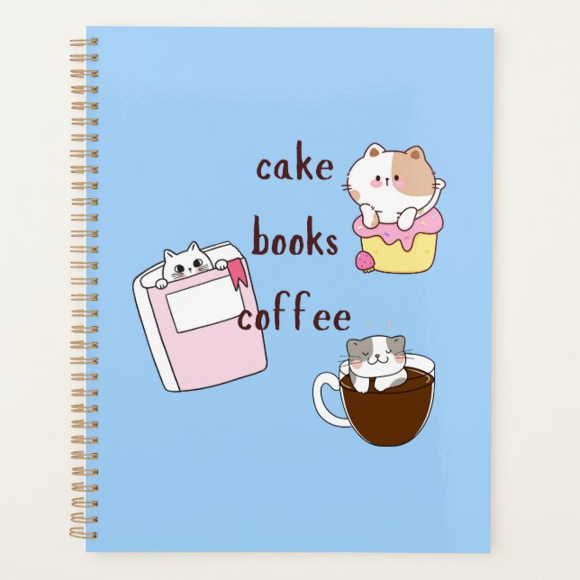 Books Coffee Cats Planner (Front)