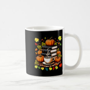 Books Coffee Fall Leaves And Pumpkins Vintage Libr Coffee Mug