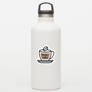 Books & Coffee Outline Sticker