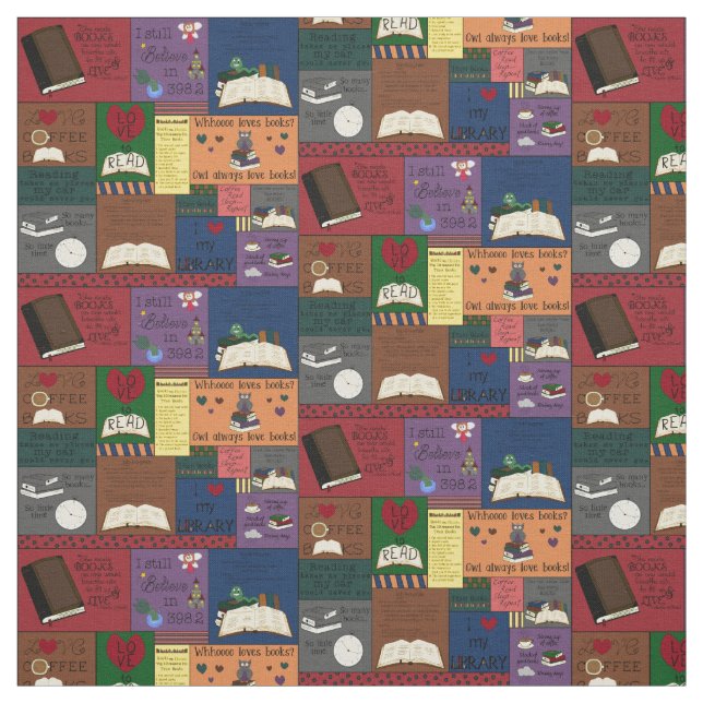 Books Collage Fabric (Swatch)