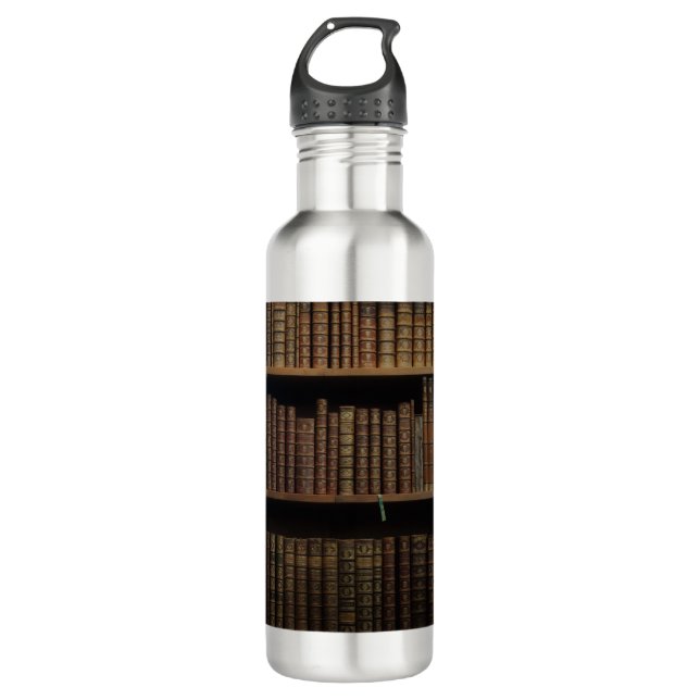 books covers bookcase old library 710 ml water bottle (Front)