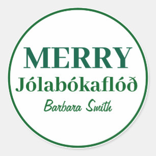 Books & Cozy Nights: Merry Jolabokaflod Classic Ro Round Sticker