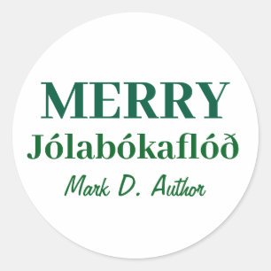 Books & Cozy Nights: Merry Jolabokaflod Classic Round Sticker