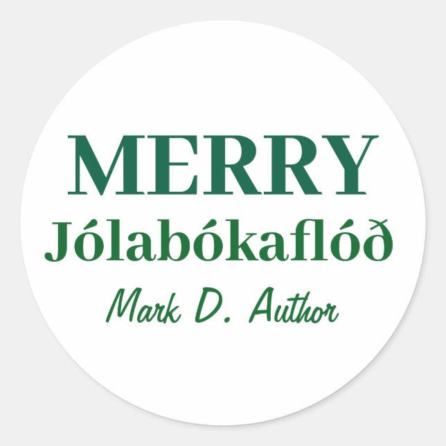 Books & Cozy Nights: Merry Jolabokaflod Classic Round Sticker (Front)