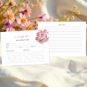 Books Floral Bridal Shower Recipe Cards