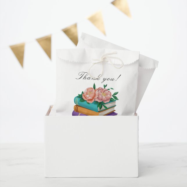 Books Floral Bridal Shower Thank you Favour Bag (Party)