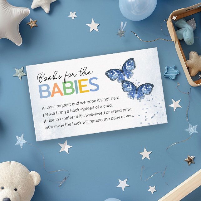 Books for Babies Blue Butterflies Twins Shower Enclosure Card (Creator Uploaded)