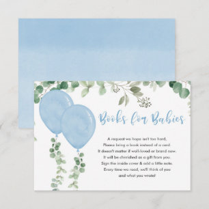 Books for babies twin boys balloons eucalyptus enclosure card