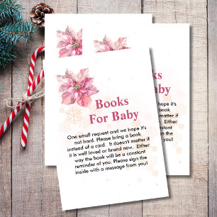 Books for baby a little snowflake pink poinsettia  enclosure card