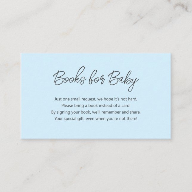 Books for Baby - Baby Shower book request Enclosur Enclosure Card (Front)