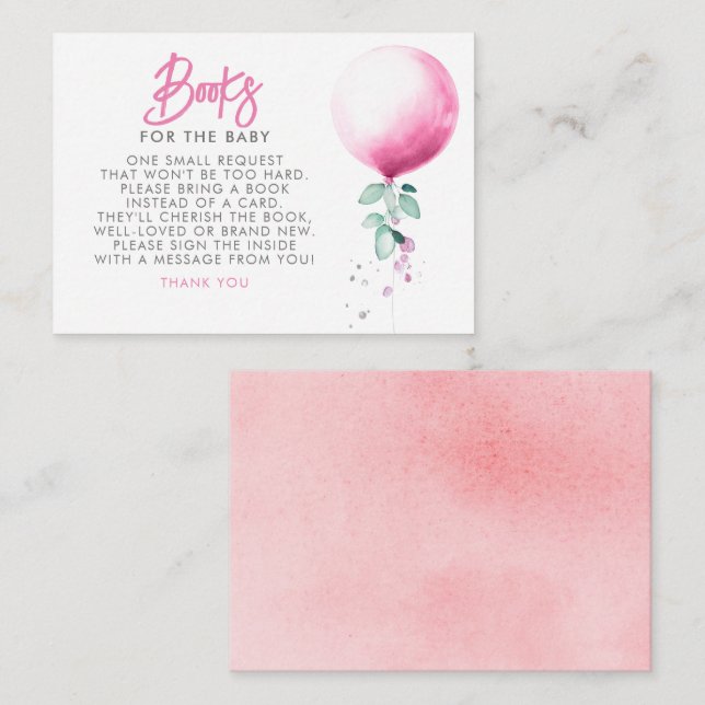 Books For Baby Baby Shower Request Card (Front/Back)
