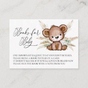 Books for Baby Bear Boho Pampas Bearly Wait   Enclosure Card