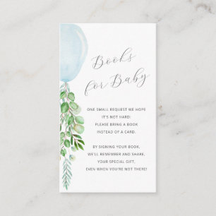 Books for Baby Blue Balloons Eucalyptus Enclosure Card