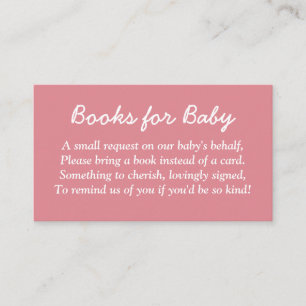 Books for Baby Blush Pink Enclosure Card