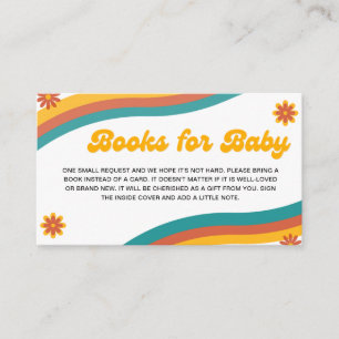 Books for Baby Boho Retro Sunshine Baby Shower Enclosure Card