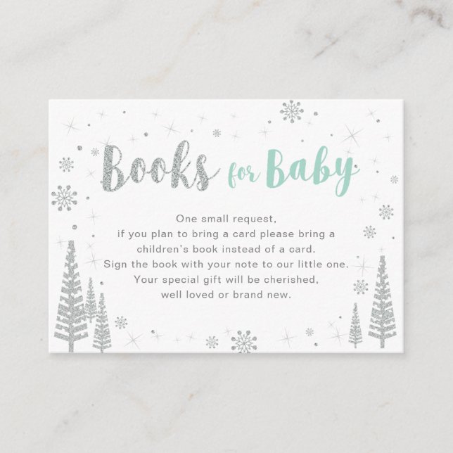 Books for Baby, Book Request, Baby Shower Activity Enclosure Card (Front)
