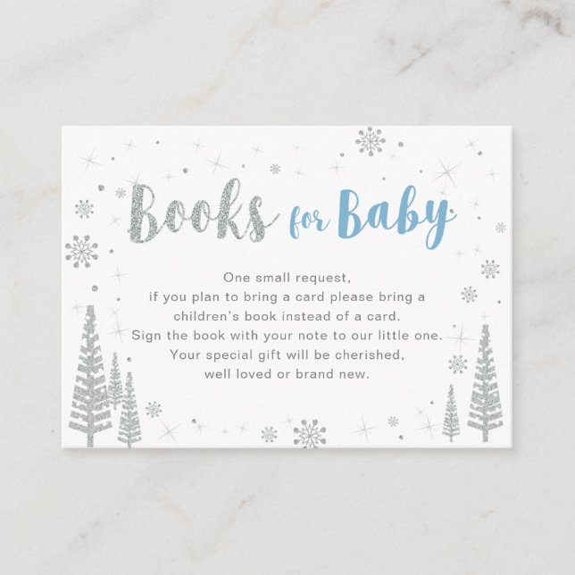 Books for Baby, Book Request, Baby Shower Activity Enclosure Card (Front)