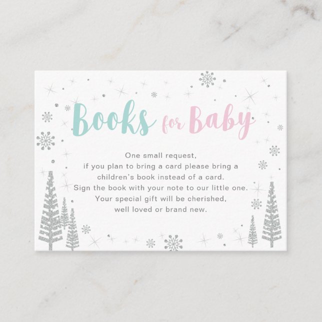 Books for Baby, Book Request, Baby Shower Activity Enclosure Card (Front)