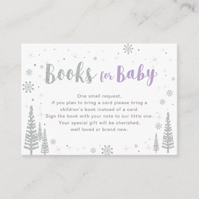 Books for Baby, Book Request, Baby Shower Activity Enclosure Card (Front)