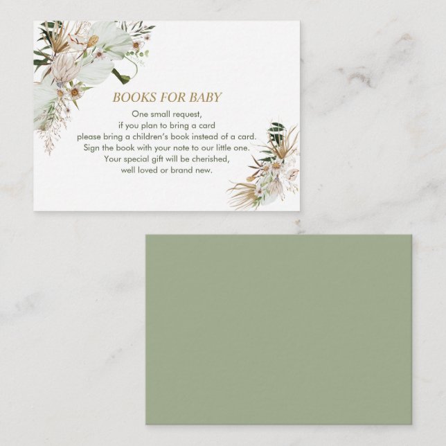 Books for Baby, Book Request, Boho Baby Shower Enc Enclosure Card (Front/Back)
