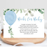 Books for baby boy blue balloons eucalyptus enclosure card<br><div class="desc">For more advanced customization of this design,  simply select the "Customize It" button above!</div>