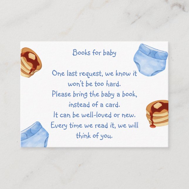 Books for baby boy shower enclosure card (Front)