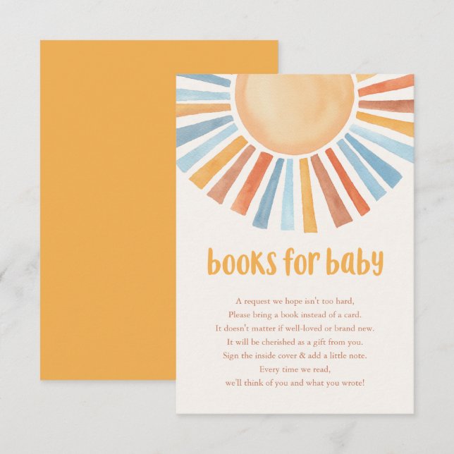 Books for baby boy sunshine boho blue yellow enclo enclosure card (Front/Back)