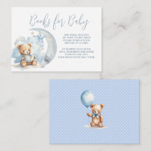 Books For Baby - Boy Teddy Bear Reading A Book  Enclosure Card
