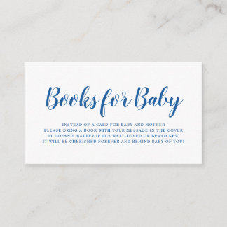 Books for Baby Bright Blue Polka Dot Baby Shower Enclosure Card
