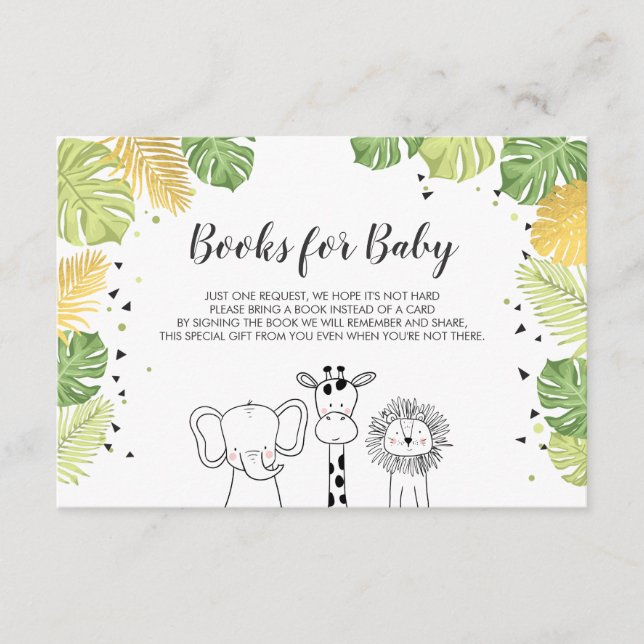Books for baby Bring a book Safari Jungle Animals Enclosure Card (Front)