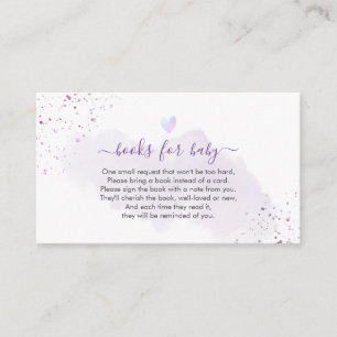 Books for Baby Brushed Watercolor Dusty Purple Enclosure Card