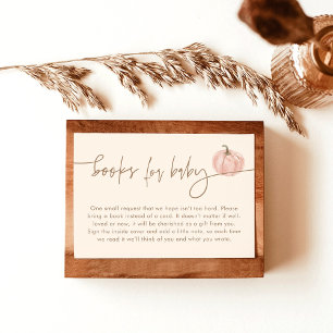 Books for Baby Card, Fall Pink Pumpkin Baby Shower Invitation