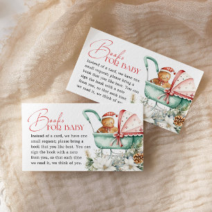 Books for Baby Christmas Gingerbread Baby Shower Enclosure Card