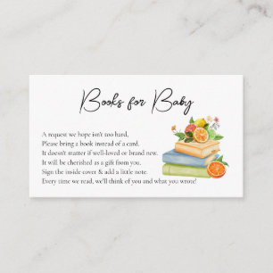 Books For Baby Citrus Little Cutie Baby Shower Enclosure Card