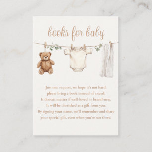Books For Baby Clothesline Baby Shower Enclosure Card