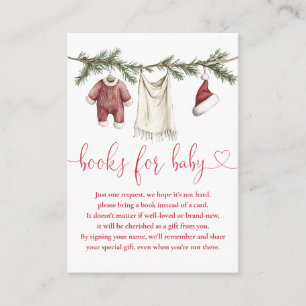 Books For Baby Clothesline Winter Baby Shower Enclosure Card