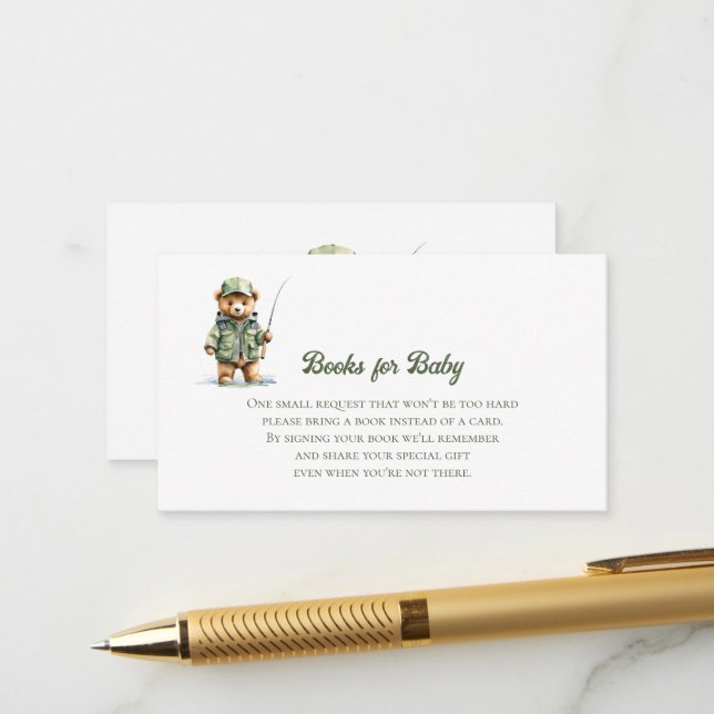  Books for Baby Cute Bear Fishing  Enclosure Card (Front/Back In Situ)
