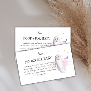 Books For Baby Cute Ghost Halloween Baby Shower Enclosure Card