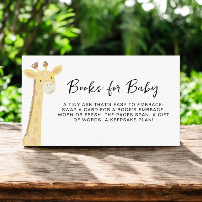 Books for Baby Cute Safari Animals Baby Shower Enclosure Card (Creator Uploaded)